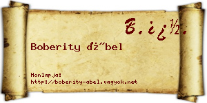 Boberity Ábel névjegykártya