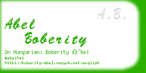 abel boberity business card